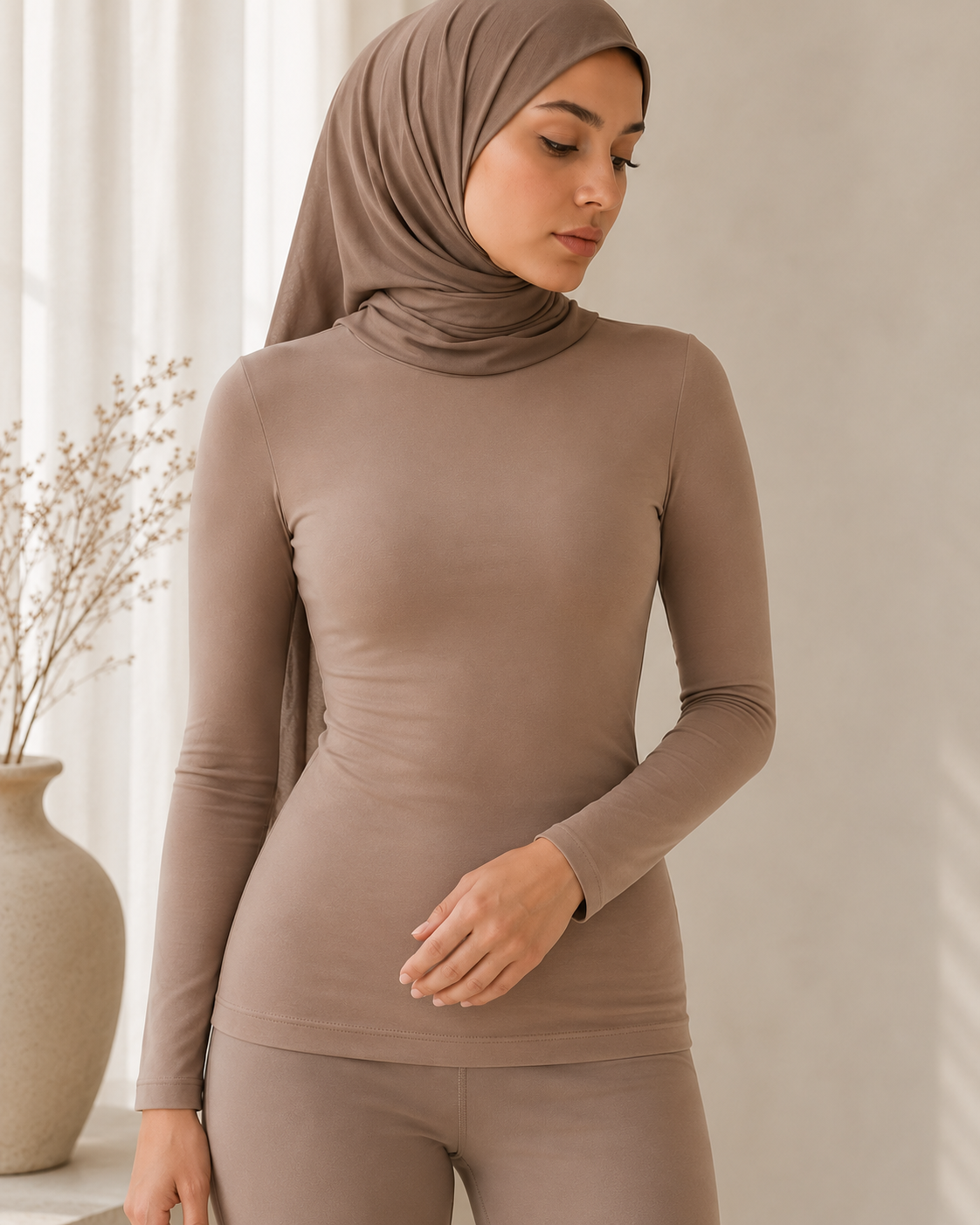 MODSKYN fitted base layer worn under an abaya